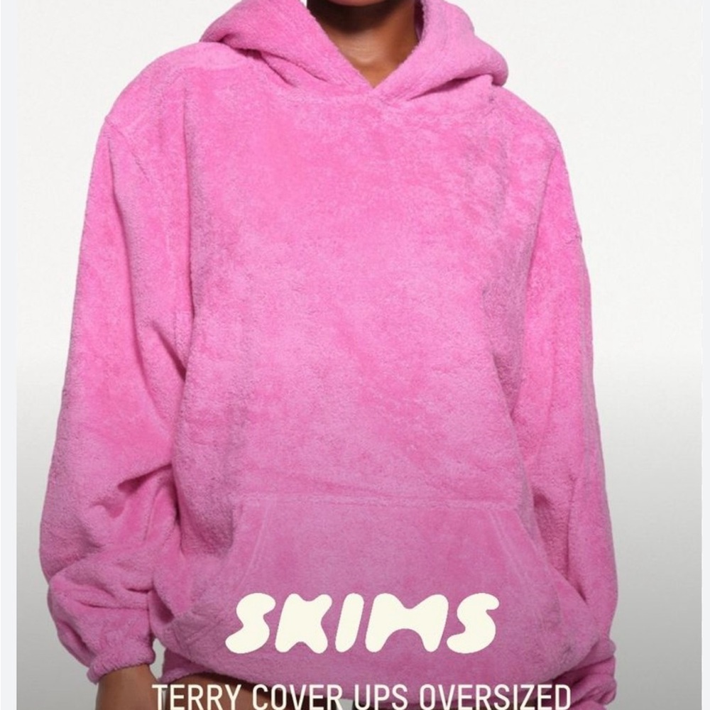 Skims Terry Cover Up Hoodie Never worn XL Neon Orchid